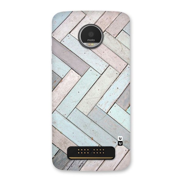 Wooden ZigZag Design Back Case for Moto Z Play