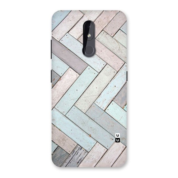 Wooden ZigZag Design Back Case for Nokia 3.2