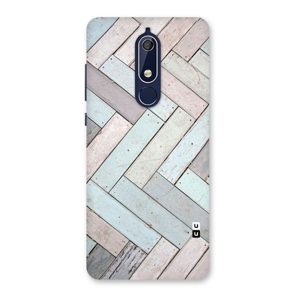 Wooden ZigZag Design Back Case for Nokia 5.1