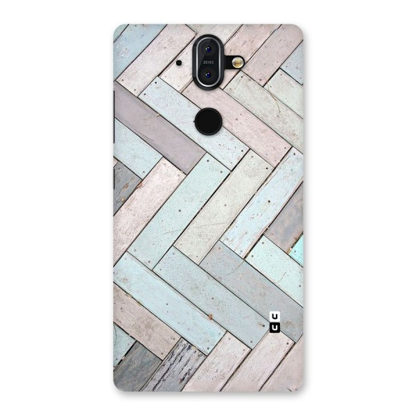 Wooden ZigZag Design Back Case for Nokia 8 Sirocco