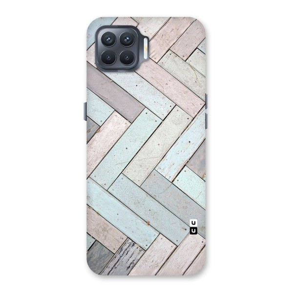 Wooden ZigZag Design Back Case for Oppo F17 Pro