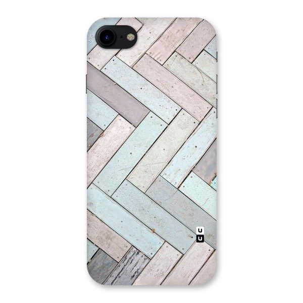 Wooden ZigZag Design Back Case for iPhone SE 2020