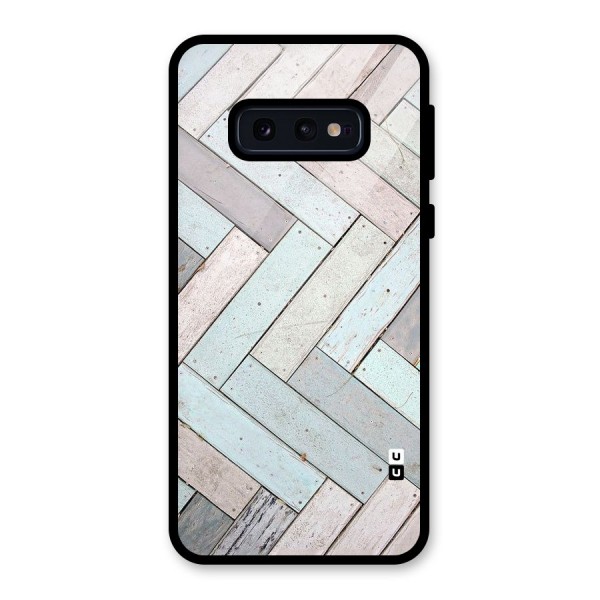 Wooden ZigZag Design Glass Back Case for Galaxy S10e