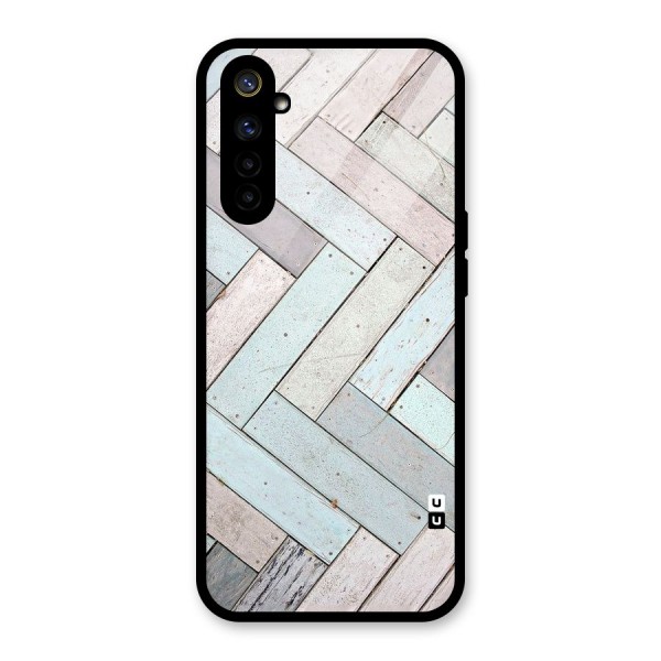 Wooden ZigZag Design Glass Back Case for Realme 6