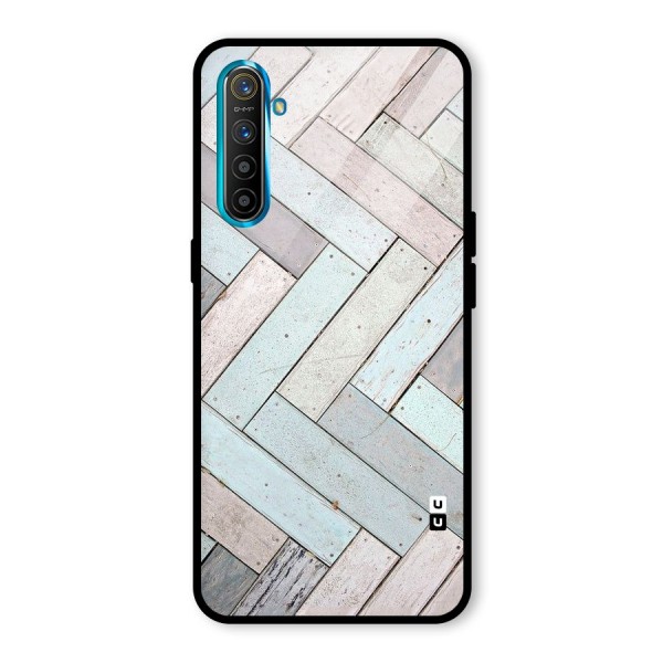 Wooden ZigZag Design Glass Back Case for Realme XT