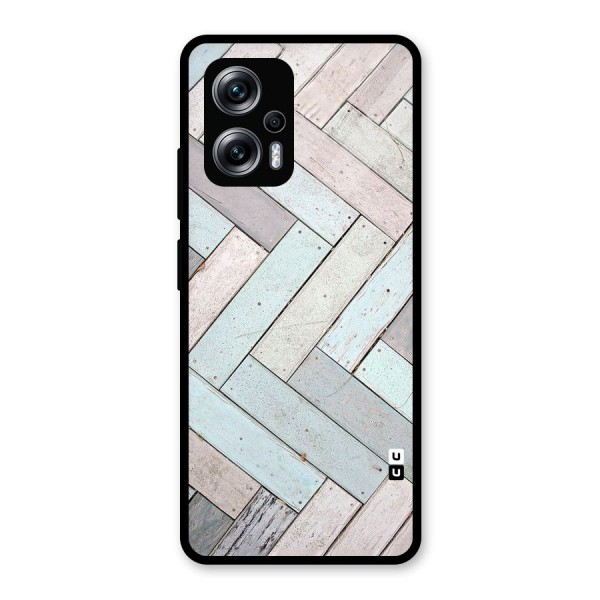 Wooden ZigZag Design Glass Back Case for Redmi K50i