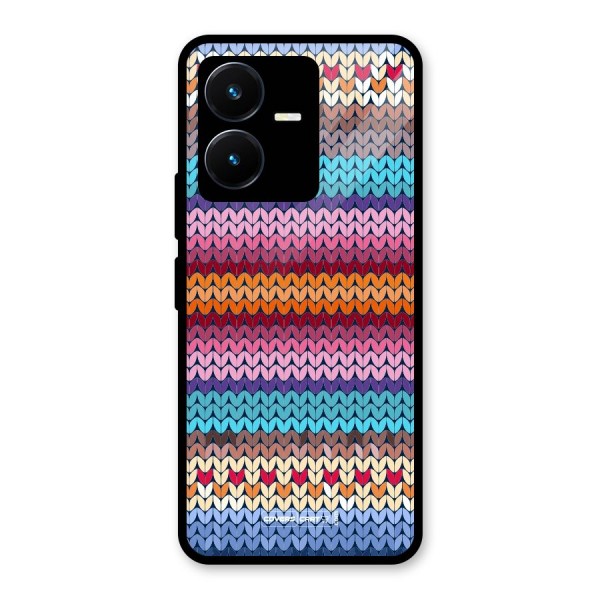 Woolen Glass Back Case for Vivo Y22