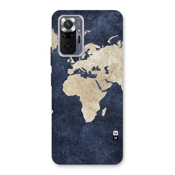 World Map Blue Gold Back Case for Redmi Note 10 Pro