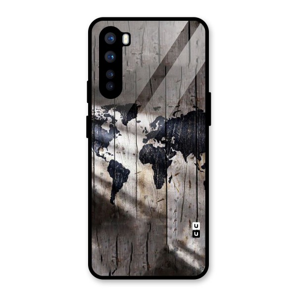 World Map Wood Design Glass Back Case for OnePlus Nord