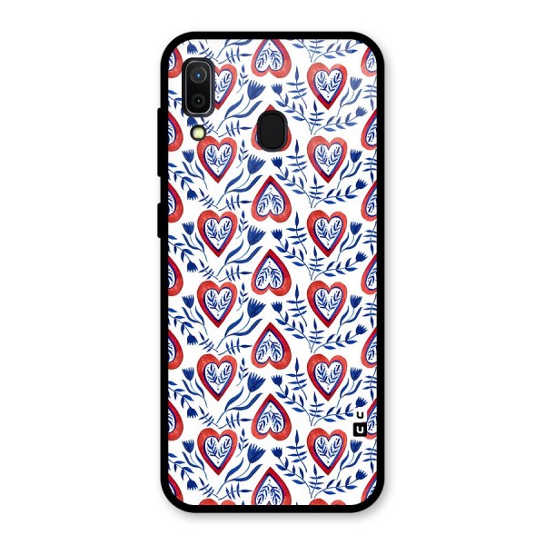 Wrapping Hearts Pattern Glass Back Case for Galaxy A30