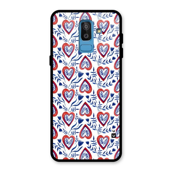 Wrapping Hearts Pattern Glass Back Case for Galaxy J8