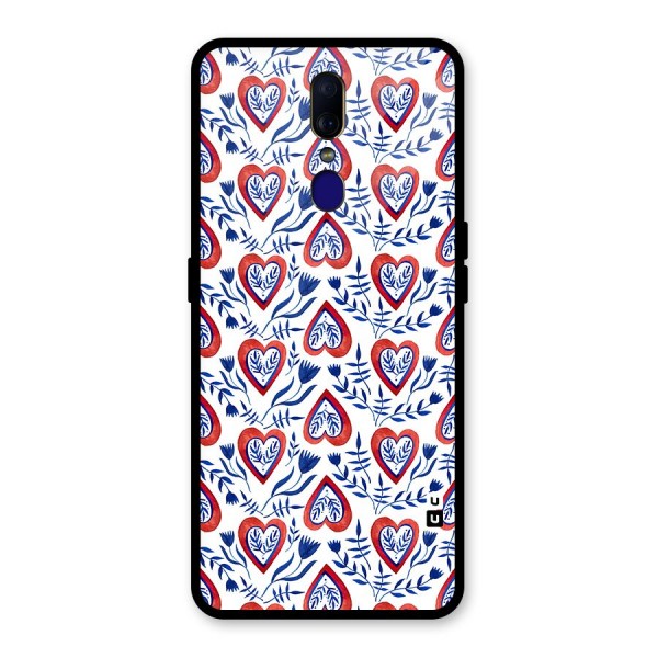 Wrapping Hearts Pattern Glass Back Case for Oppo F11