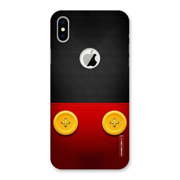 Yellow Button Back Case for iPhone XS Logo Cut