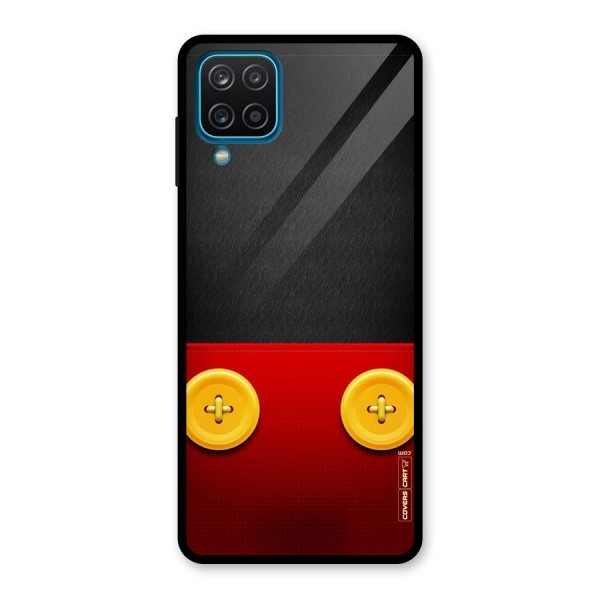 Yellow Button Glass Back Case for Galaxy A12