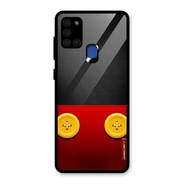 Yellow Button Glass Back Case for Galaxy A21s