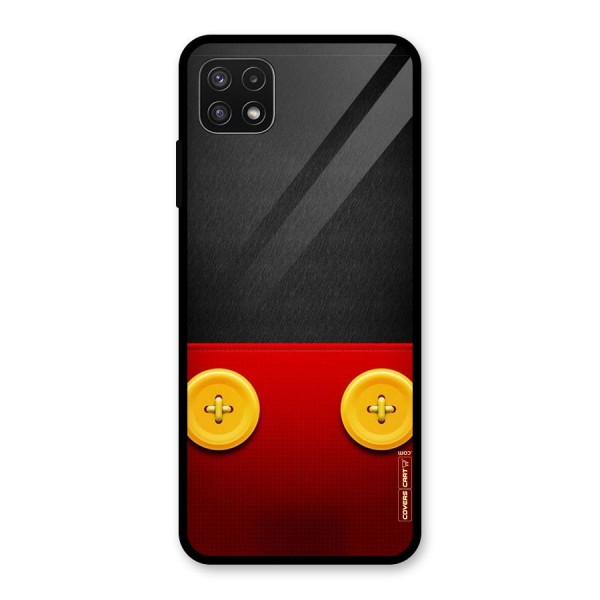 Yellow Button Glass Back Case for Galaxy A22 5G