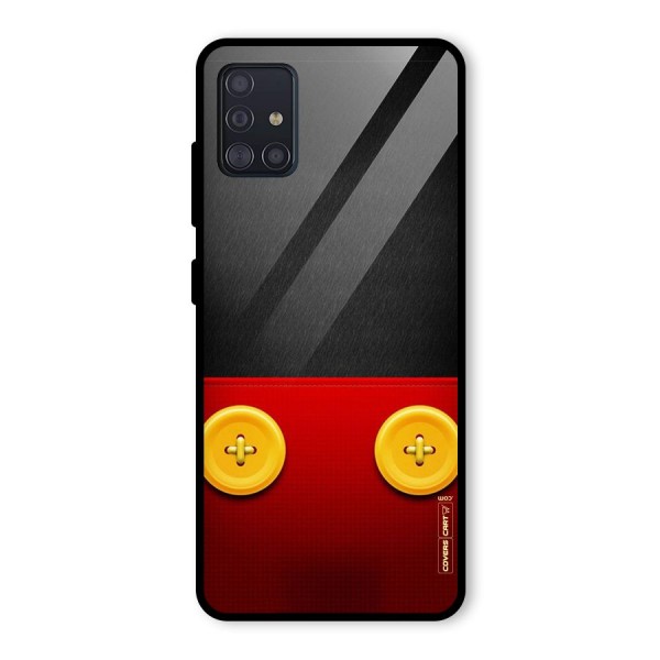 Yellow Button Glass Back Case for Galaxy A51