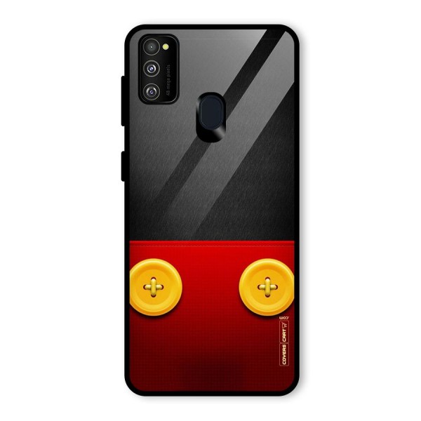 Yellow Button Glass Back Case for Galaxy M21