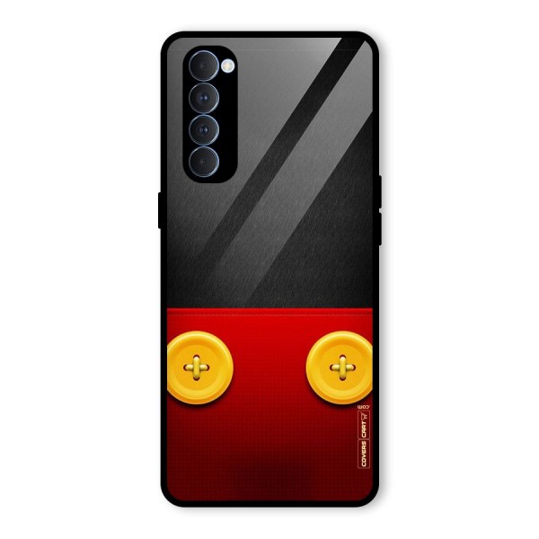 Yellow Button Glass Back Case for Oppo Reno4 Pro