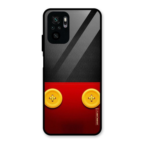 Yellow Button Glass Back Case for Redmi Note 10