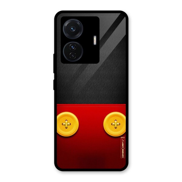 Yellow Button Glass Back Case for Vivo T1 Pro