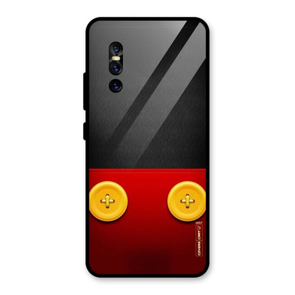 Yellow Button Glass Back Case for Vivo V15 Pro