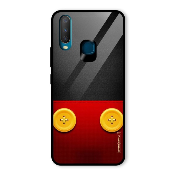 Yellow Button Glass Back Case for Vivo Y12