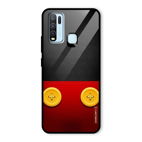 Yellow Button Glass Back Case for Vivo Y50