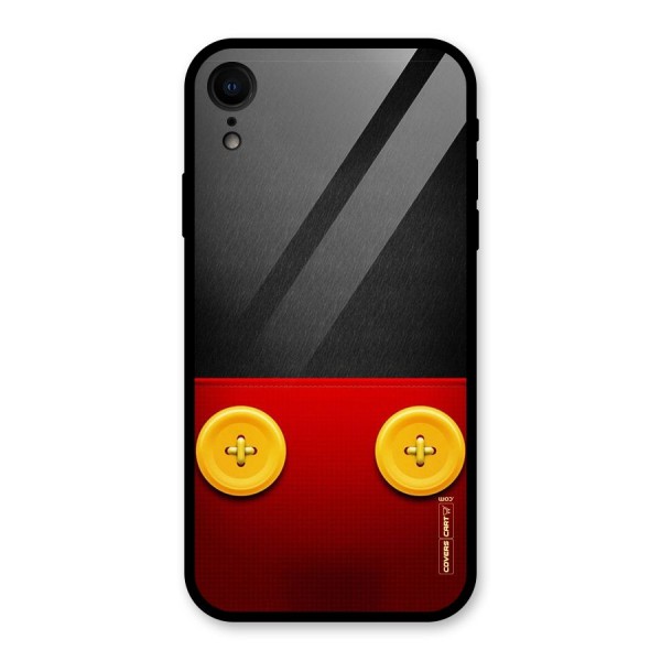 Yellow Button Glass Back Case for XR