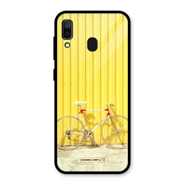 Yellow Cycle Classic Glass Back Case for Galaxy A30