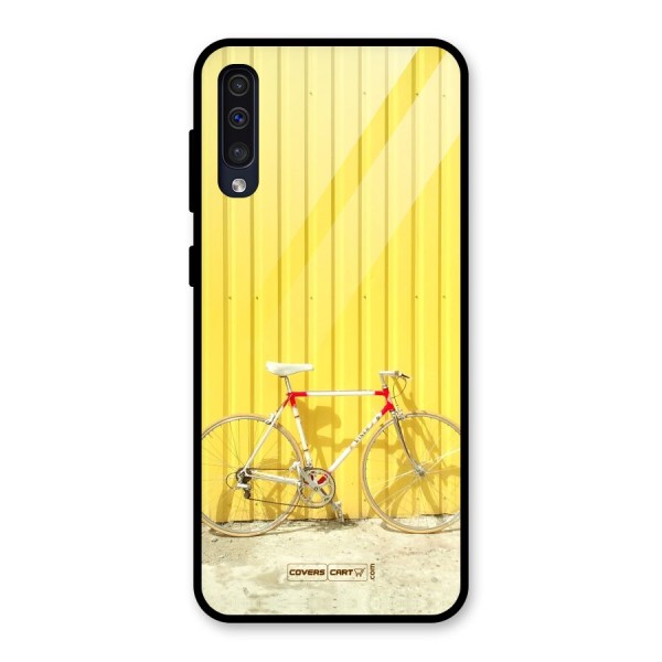 Yellow Cycle Classic Glass Back Case for Galaxy A50s