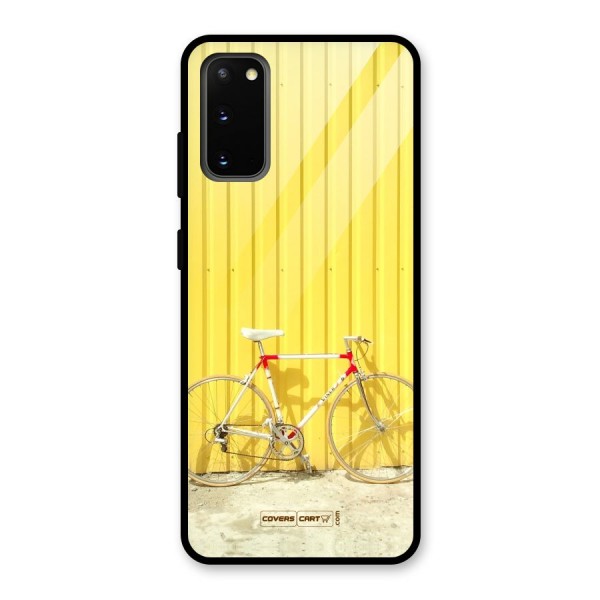 Yellow Cycle Classic Glass Back Case for Galaxy S20