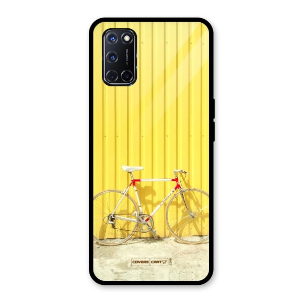 Yellow Cycle Classic Glass Back Case for Oppo A52