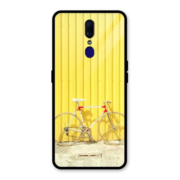 Yellow Cycle Classic Glass Back Case for Oppo F11