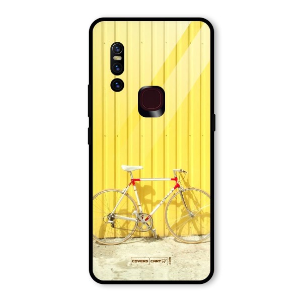 Yellow Cycle Classic Glass Back Case for Vivo V15