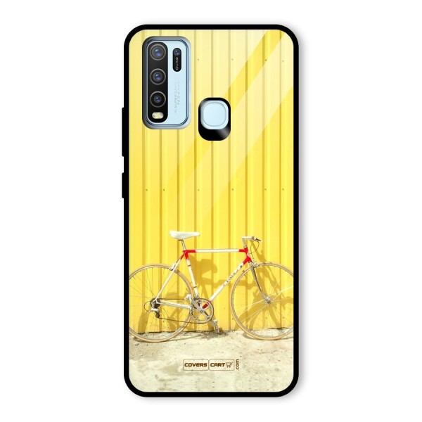 Yellow Cycle Classic Glass Back Case for Vivo Y30