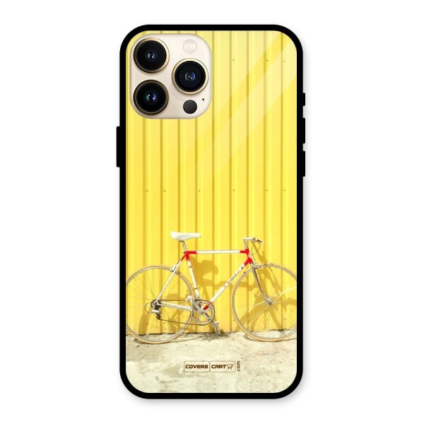 Yellow Cycle Classic Glass Back Case for iPhone 13 Pro Max