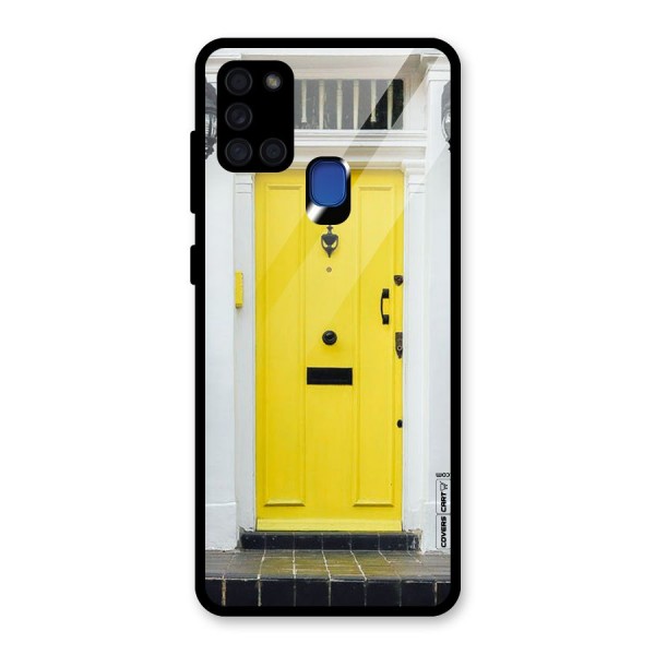 Yellow Door Glass Back Case for Galaxy A21s