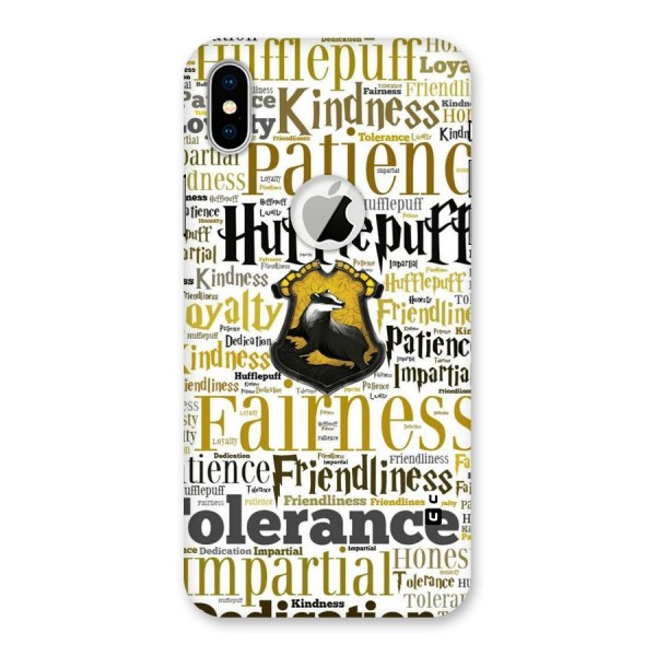 Yellow Fairness Back Case for iPhone XS Logo Cut