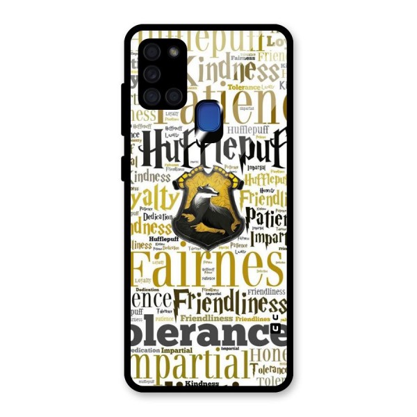 Yellow Fairness Glass Back Case for Galaxy A21s