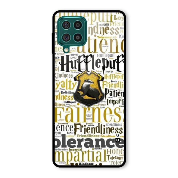 Yellow Fairness Glass Back Case for Galaxy F62