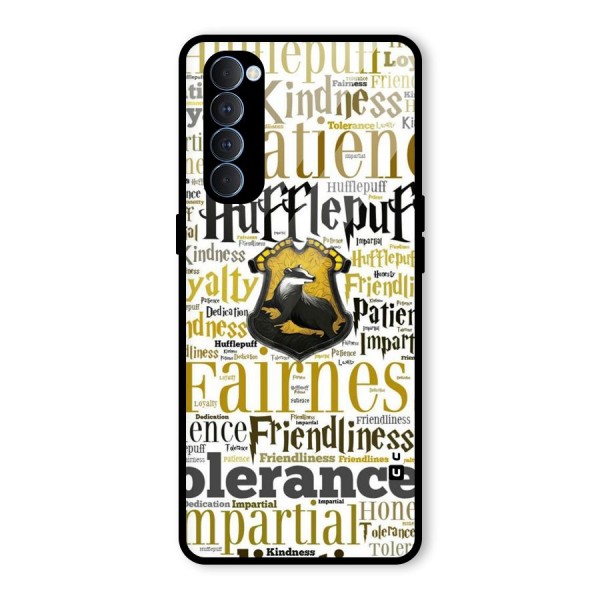 Yellow Fairness Glass Back Case for Oppo Reno4 Pro