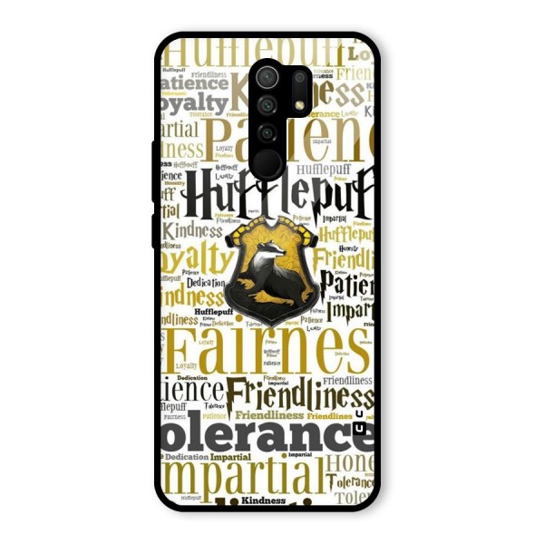 Yellow Fairness Glass Back Case for Redmi 9 Prime