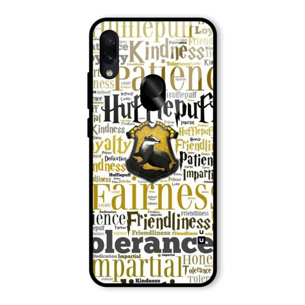 Yellow Fairness Glass Back Case for Redmi Note 7