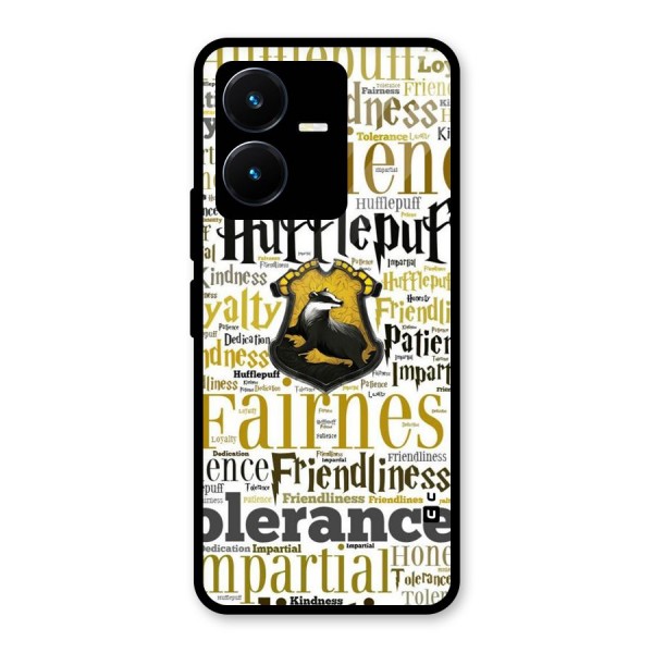 Yellow Fairness Glass Back Case for Vivo Y22