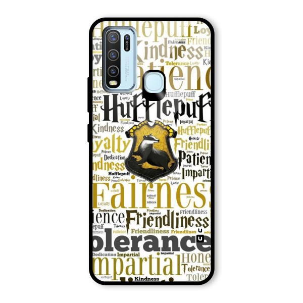 Yellow Fairness Glass Back Case for Vivo Y30