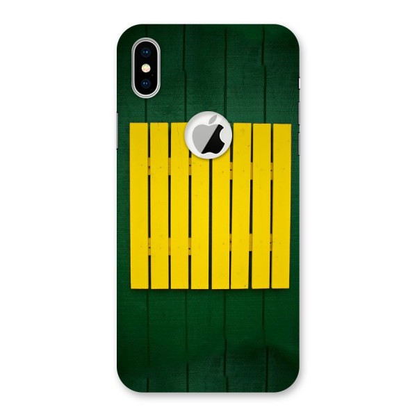 Yellow Fence Back Case for iPhone XS Logo Cut