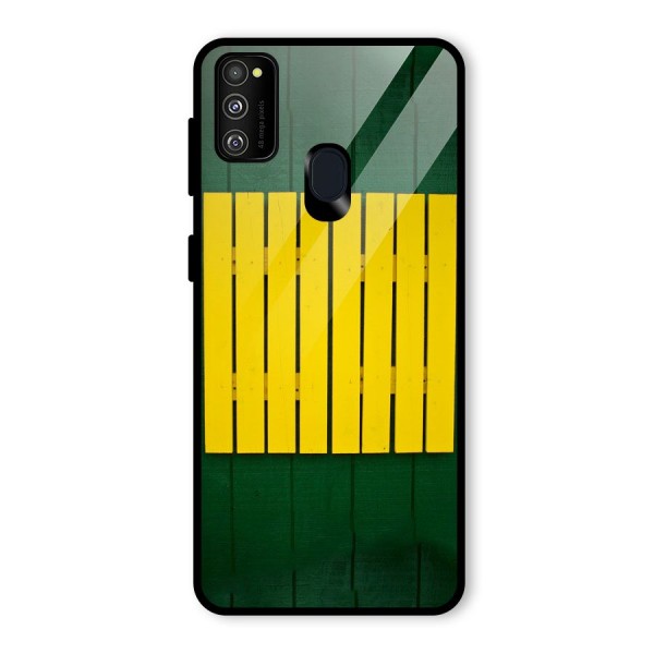 Yellow Fence Glass Back Case for Galaxy M21