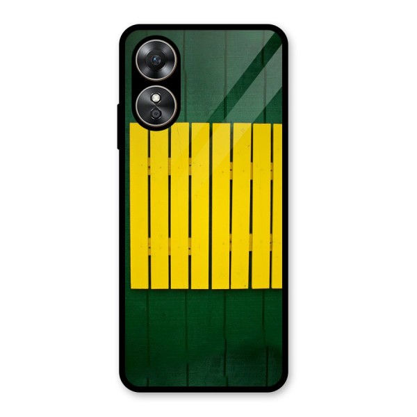 Yellow Fence Glass Back Case for Oppo A17