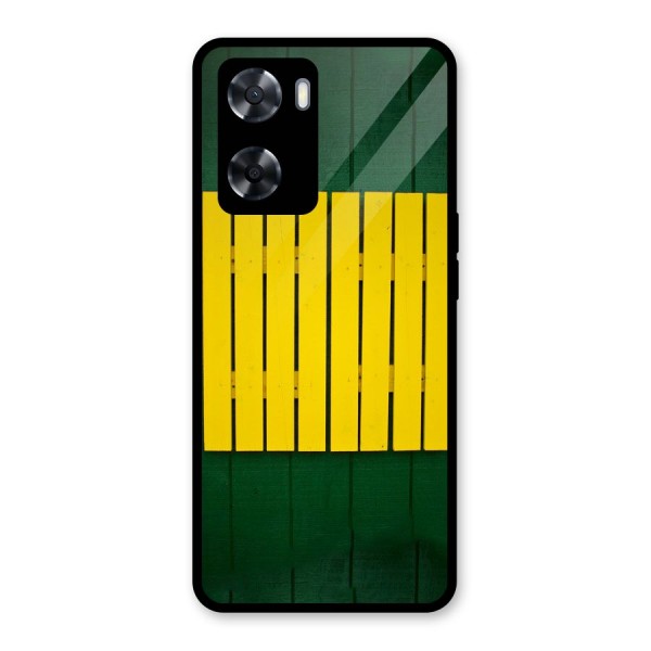 Yellow Fence Glass Back Case for Oppo A57 2022